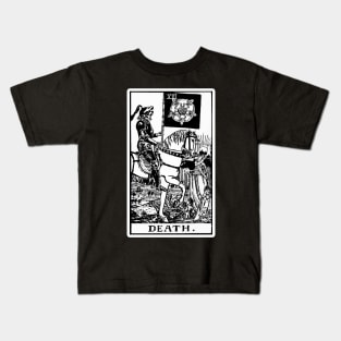 XII. Death Tarot Card | Black and white Kids T-Shirt